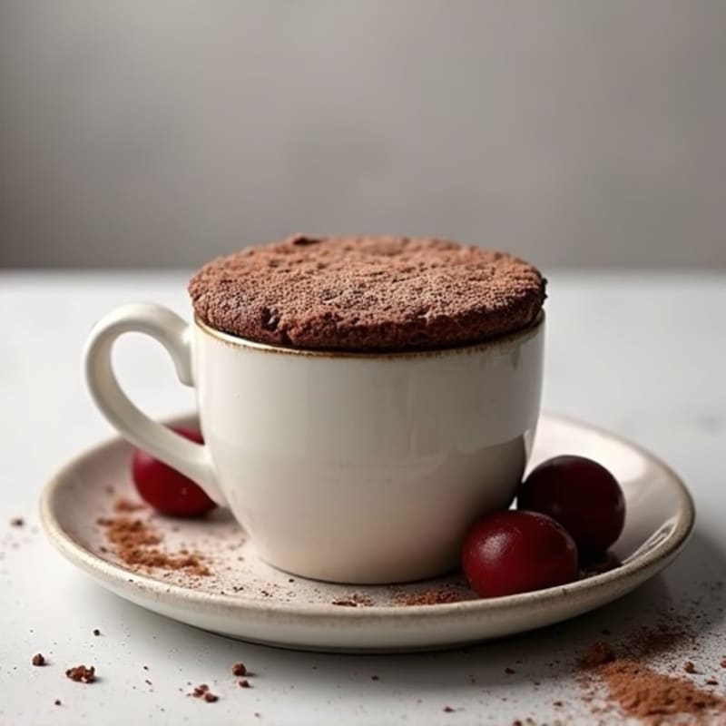 Healthy Fluffy Chocolate Protein Mug Cake