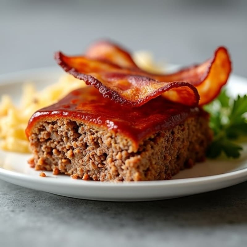 Lean BBQ Meatloaf with Crispy Bacon