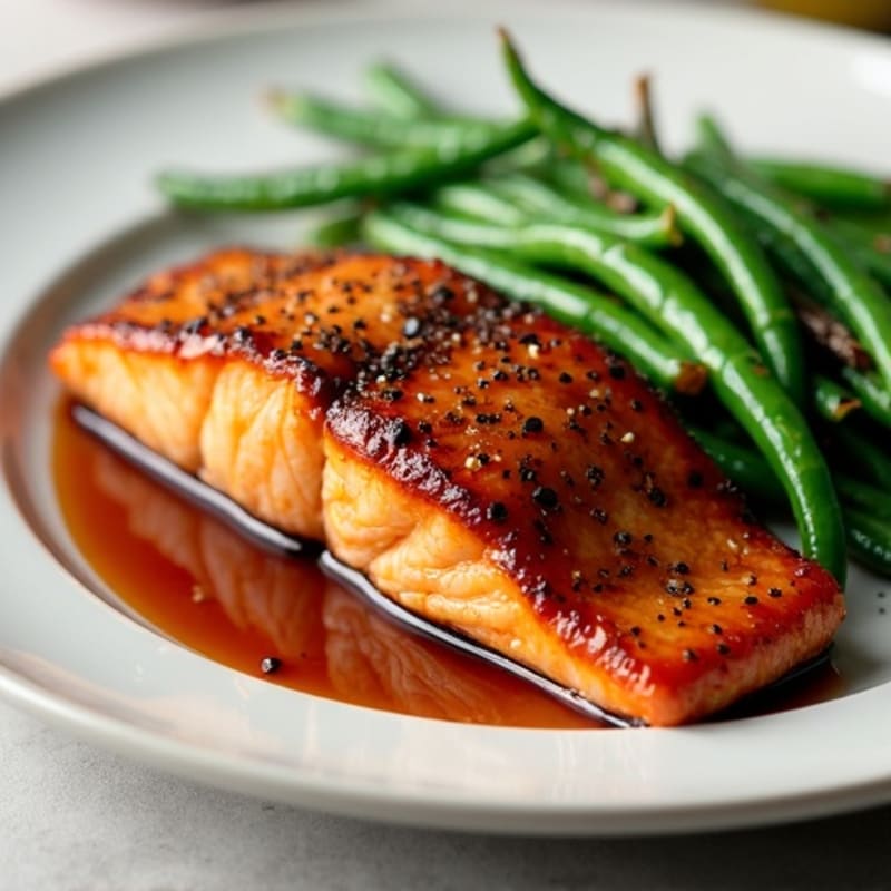 Teriyaki Glazed Salmon with Roasted Green Beans