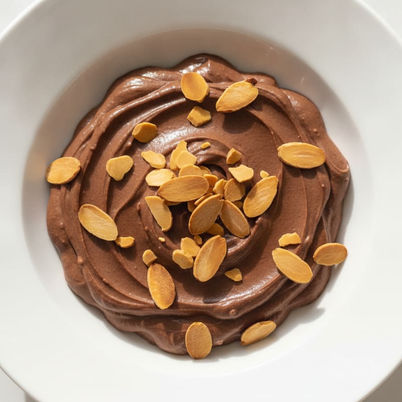 Silky Chocolate Protein Pudding with Almonds