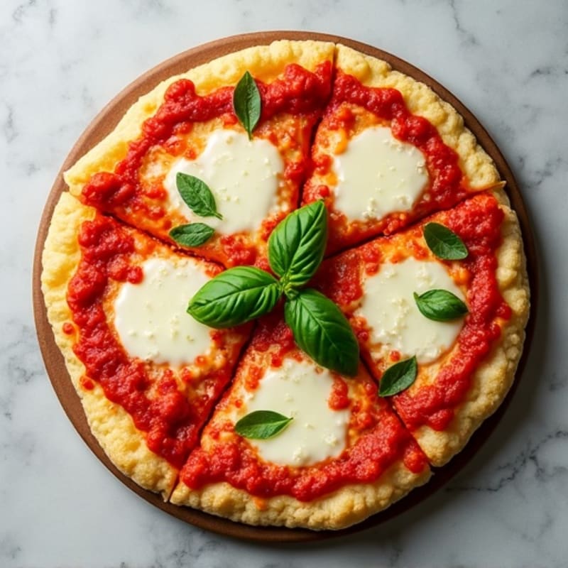 Cauliflower Crust Margherita Pizza with Fresh Basil
