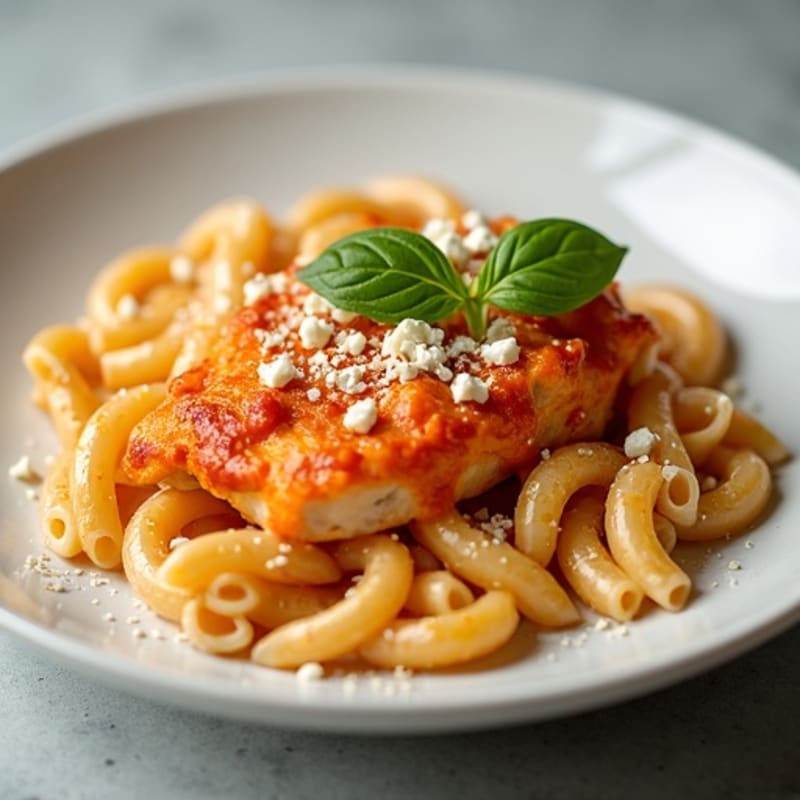 Creamy Buffalo Chicken Pasta with Roasted Garlic