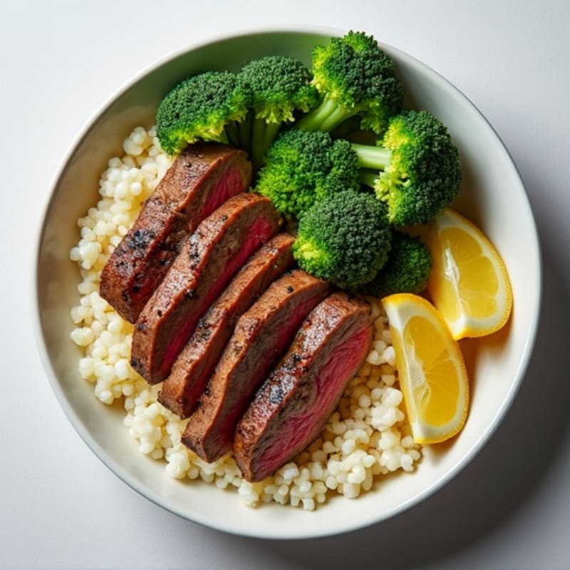 Tender Beef and Crispy Broccoli Rice Bowl