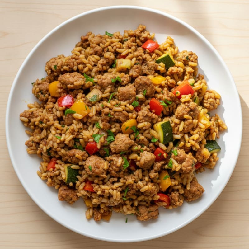 Savory Ground Turkey and Rice Skillet