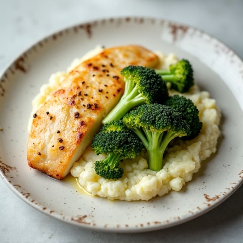 Tilapia with Roasted Broccoli and Cauliflower Mash