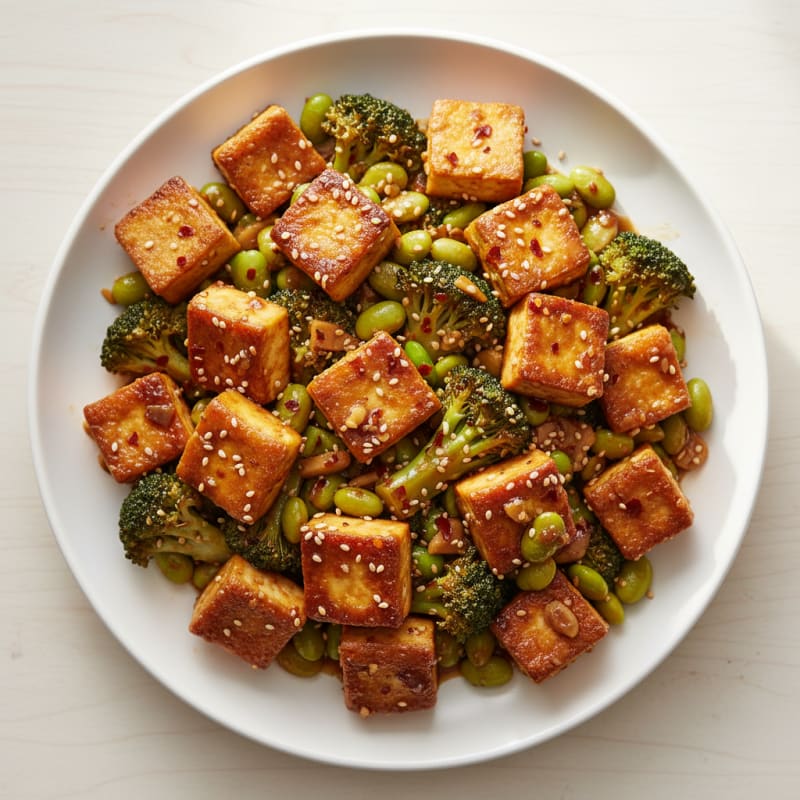 Crispy Sesame Tofu Stir-Fry