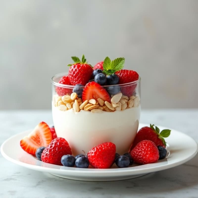 Creamy Greek Yogurt Parfait with Fresh Berries and Almonds