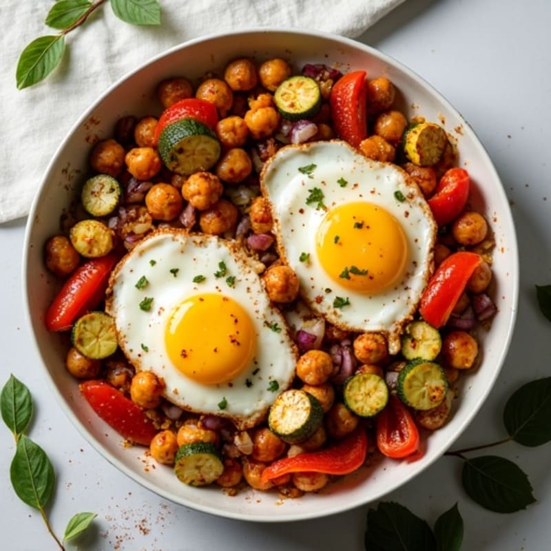 Sheet Pan Roasted Veggie and Egg Hash
