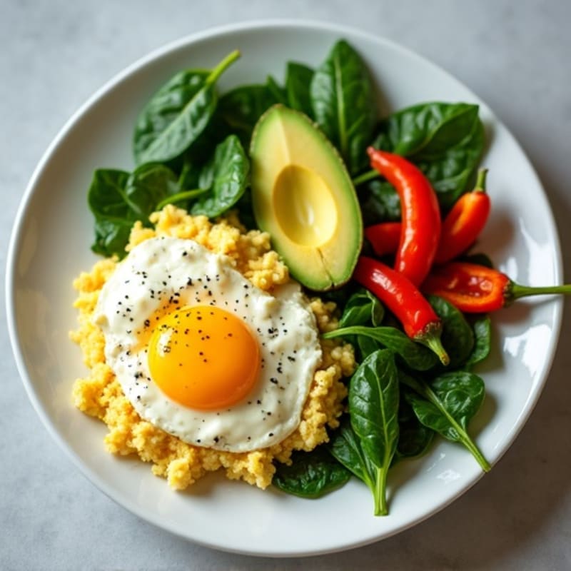 Egg White and Cottage Cheese Scramble with Spinach
