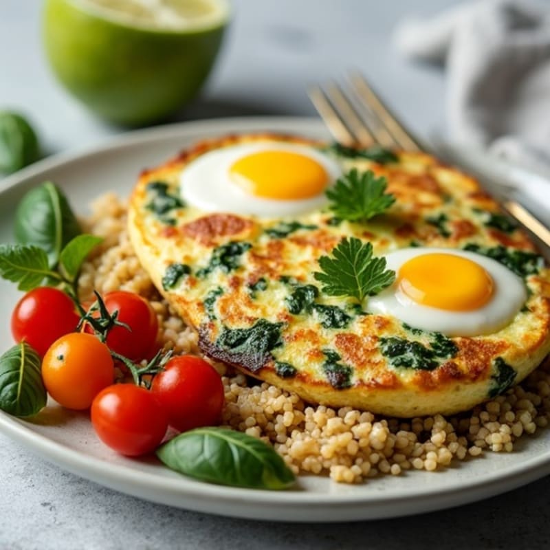 Egg White Spinach Frittata with Cottage Cheese