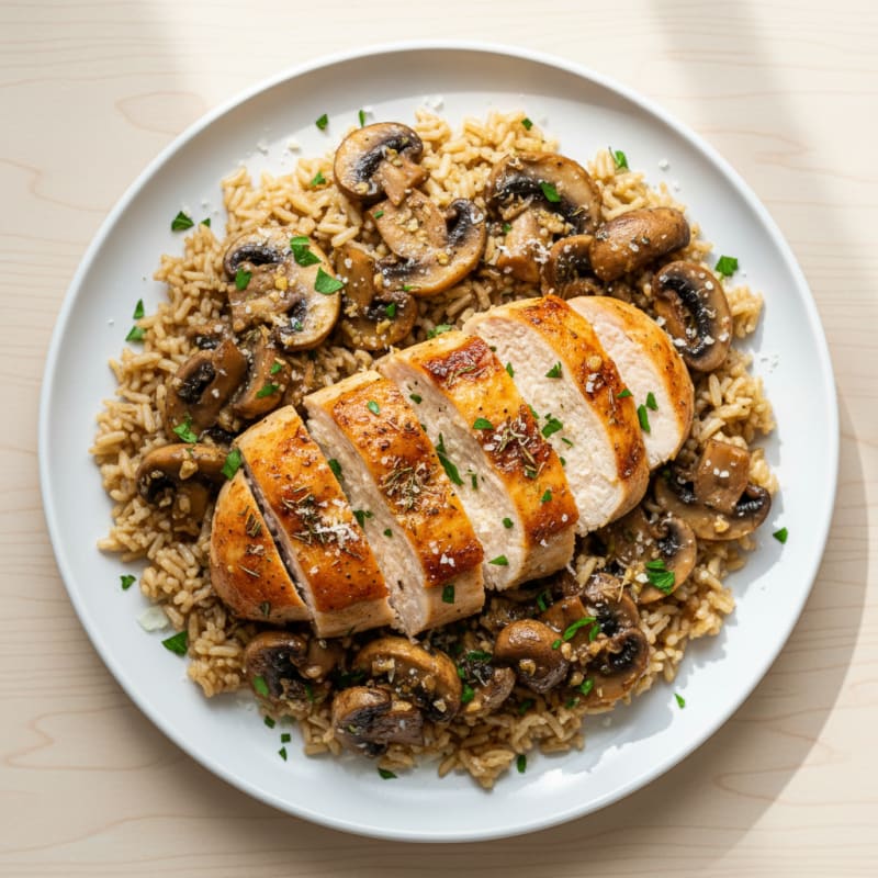Garlic Herb-Roasted Chicken and Mushrooms