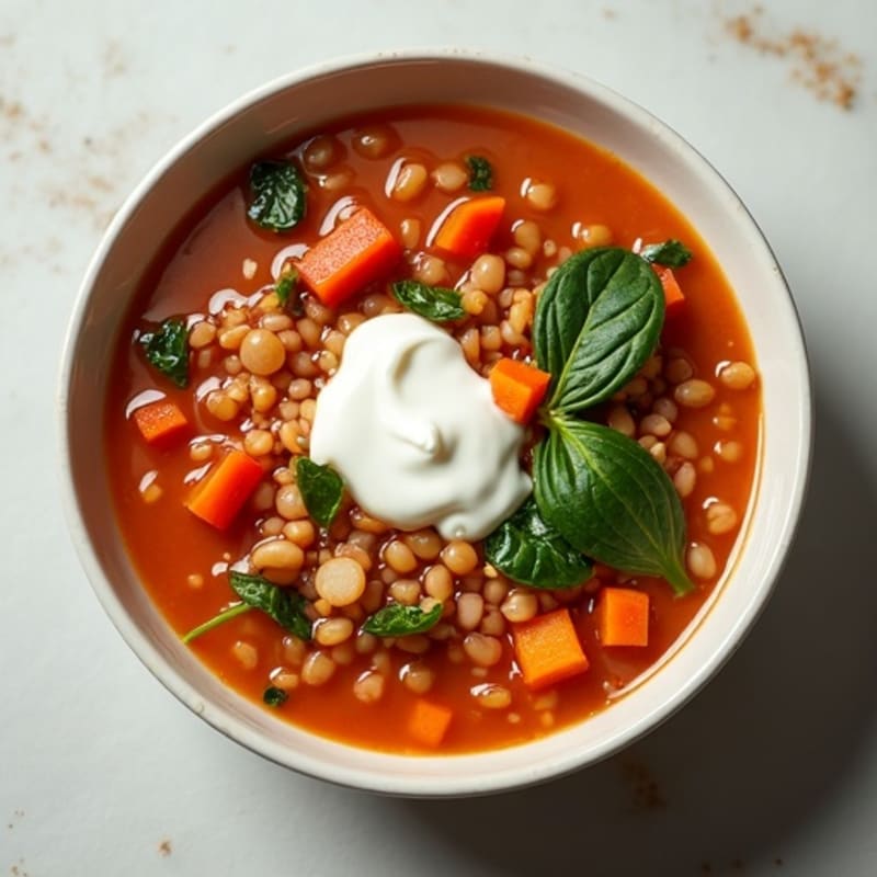 Hearty Pink Lentil Soup