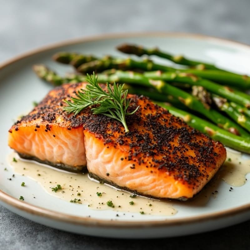 Crispy Nori-Crusted Salmon with Roasted Asparagus