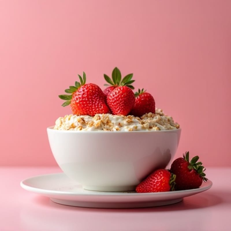 Healthy Strawberry Shortcake Overnight Oats
