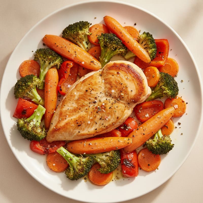 Pan-Seared Chicken with Roasted Vegetables