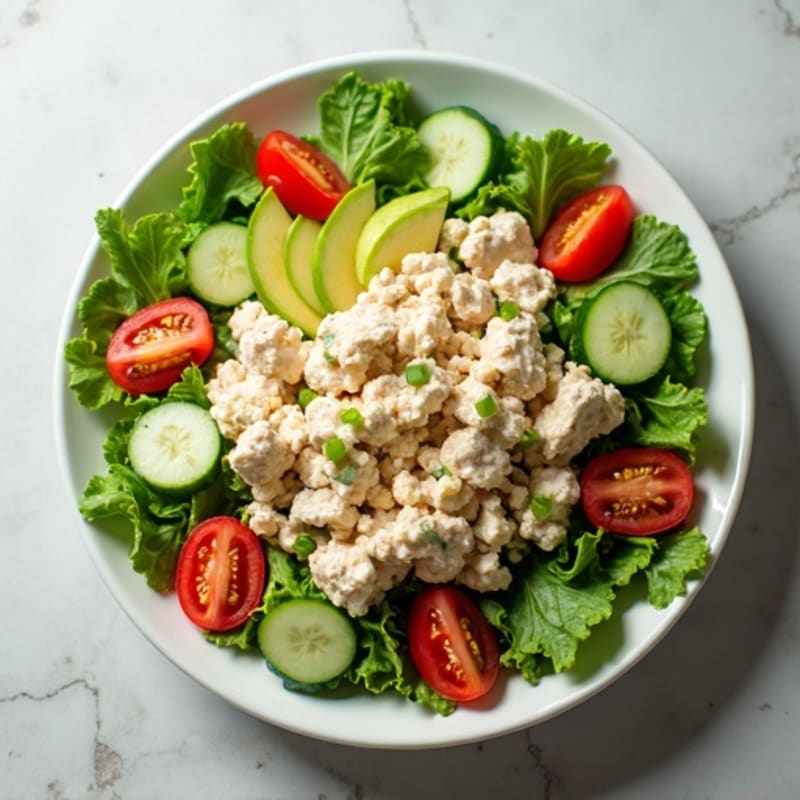 Creamy Tuna Salad with Fresh Greens and Crunchy Veggies