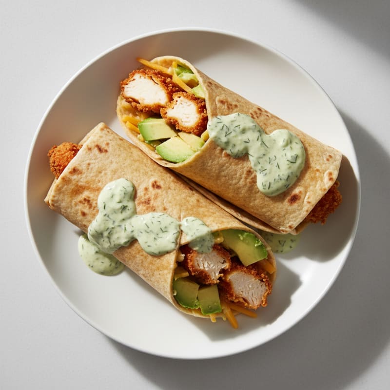 Air-Fried Chicken Avocado Ranch Wraps