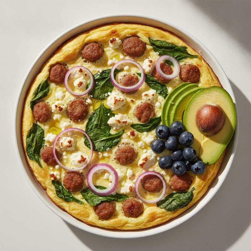 Egg White and Spinach Frittata with Turkey Sausage