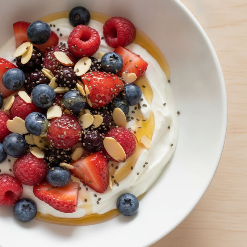 Greek Yogurt with Mixed Berries and Chia Seeds