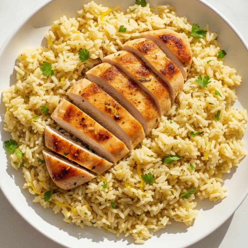Lemon Herb Rice Pilaf with Seared Chicken