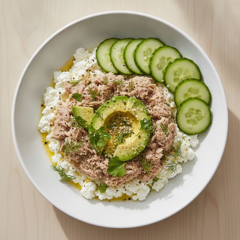 Lemon-Herb Tuna Cottage Cheese Bowl
