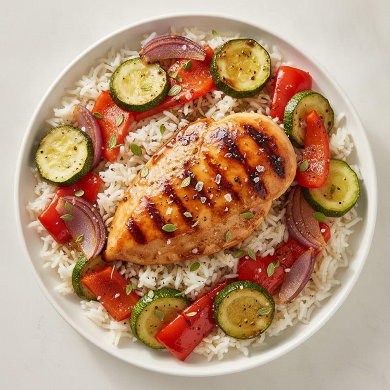 Honey-Balsamic Chicken with Roasted Vegetables