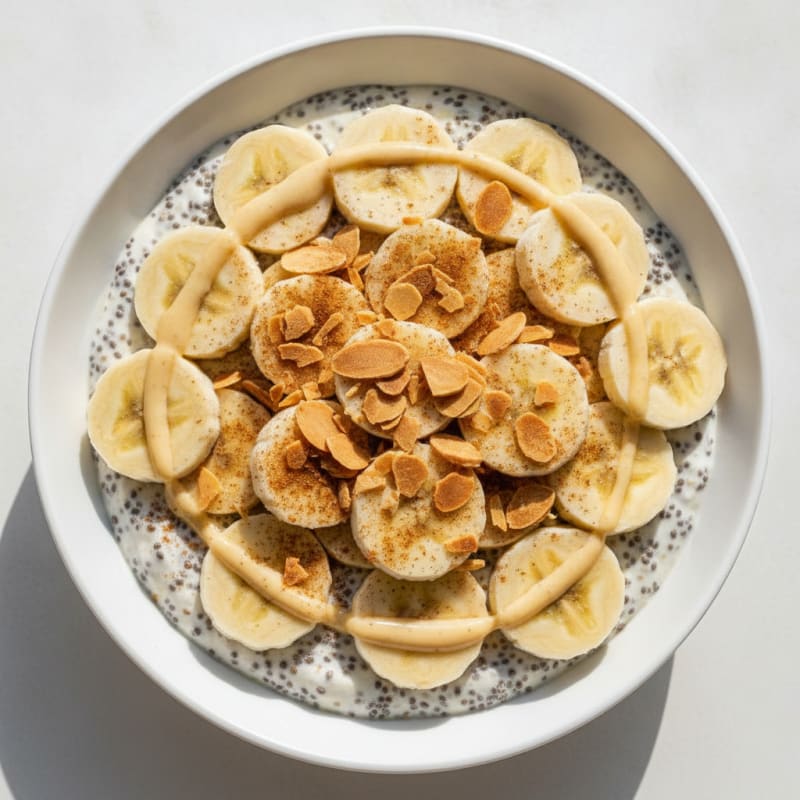 Banana Chia Seed Pudding with Toasted Almonds