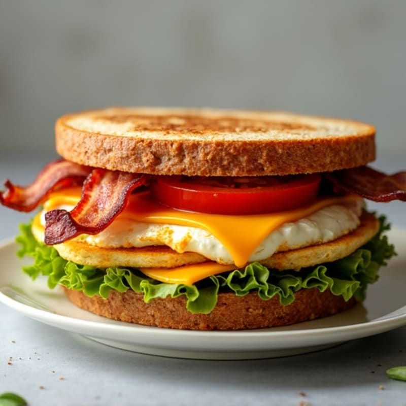 Crispy Oven-Baked Bacon, Fresh Tomato, and Lettuce Whole Grain Sandwich