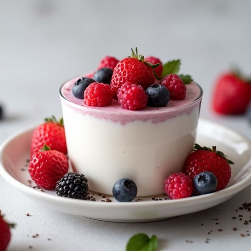 Silky Greek Yogurt Protein Mousse with Berries