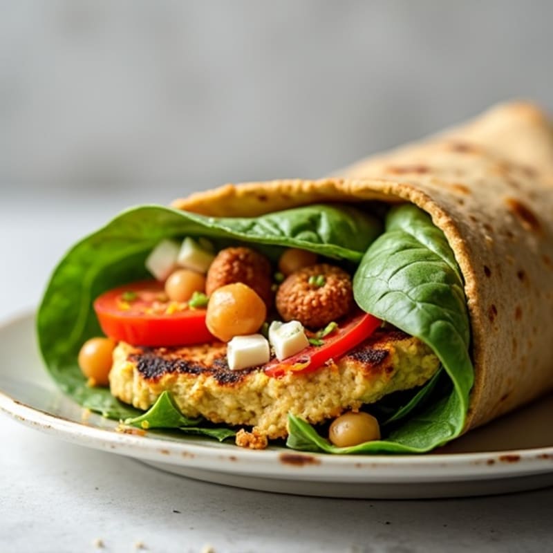 Fresh Mediterranean Veggie Hummus Wrap