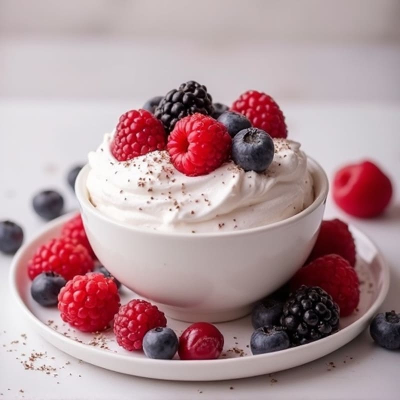 Silky Greek Yogurt Protein Mousse with Berries