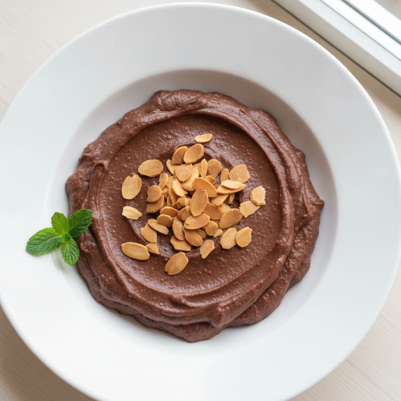 Silky Chocolate Protein Pudding with Almonds