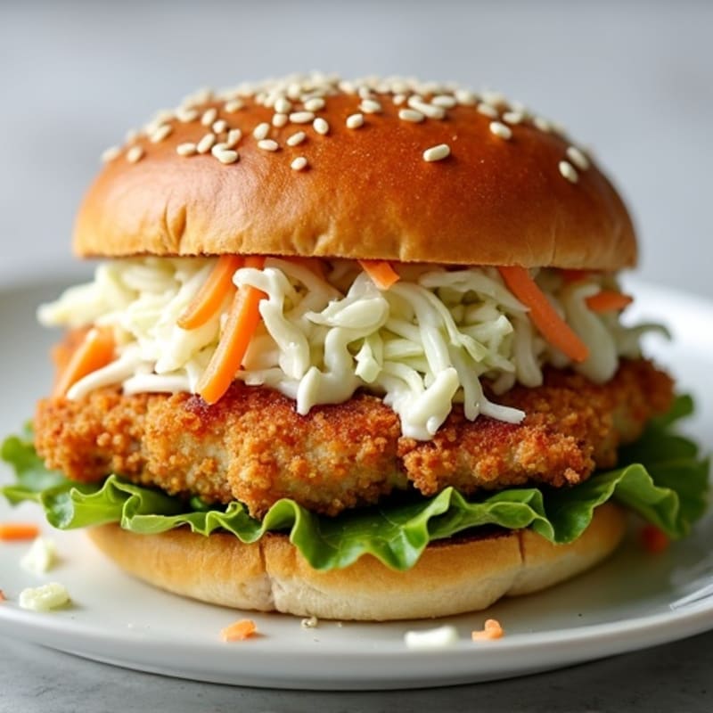 Air-Fried Crispy Chicken Sandwich with Creamy Slaw