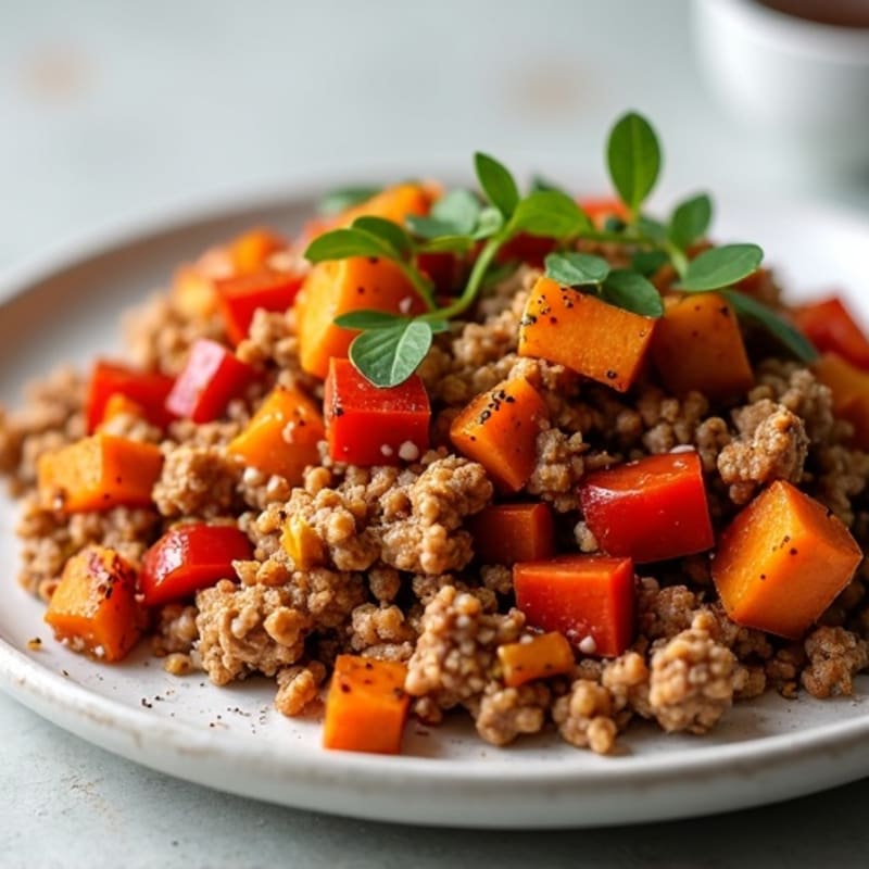 Crispy Ground Turkey and Sweet Potato Hash