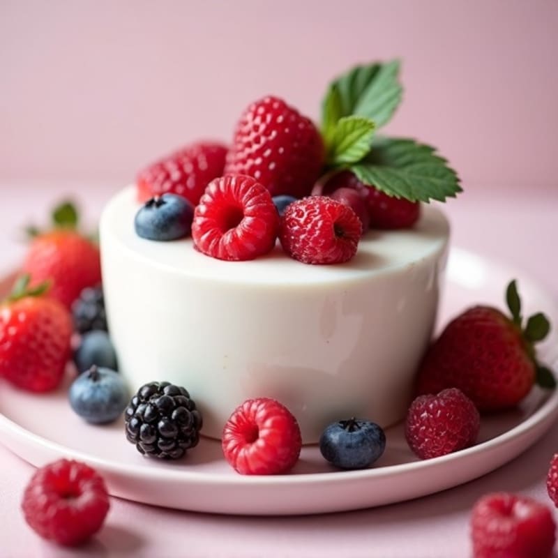 Greek Yogurt Protein Pudding with Mixed Berries