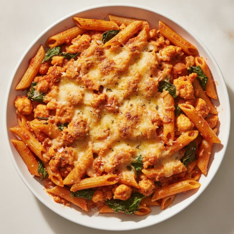Ground Chicken Marinara Pasta Bake