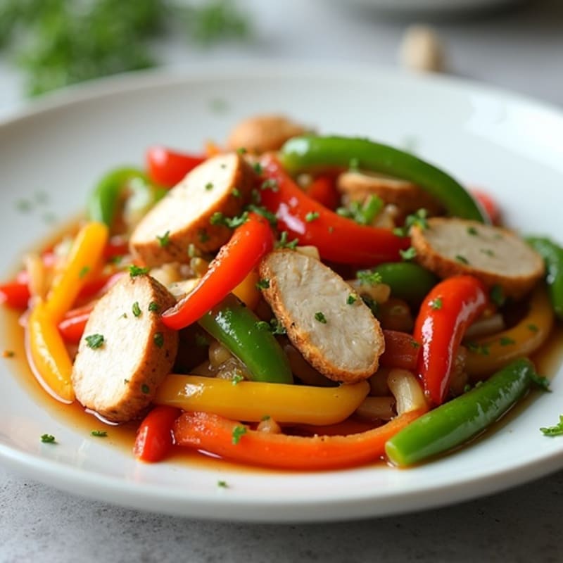 Lean Turkey Stir Fry with Mixed Bell Peppers