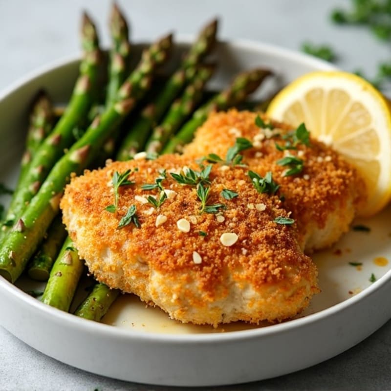 Crispy Lemon-Herb Chicken with Roasted Asparagus