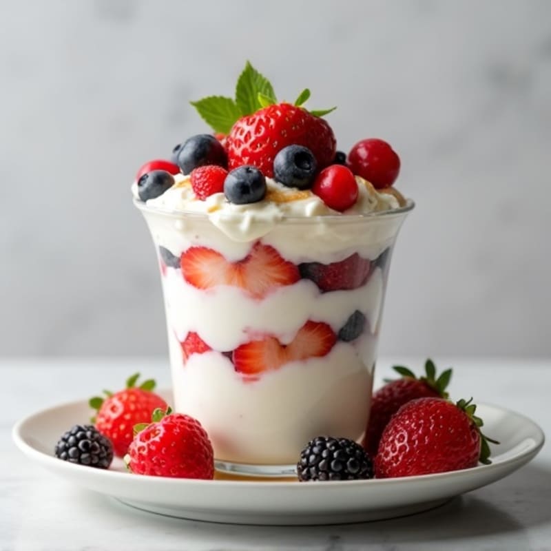 Greek Yogurt Protein Parfait with Mixed Berries and Almond Butter