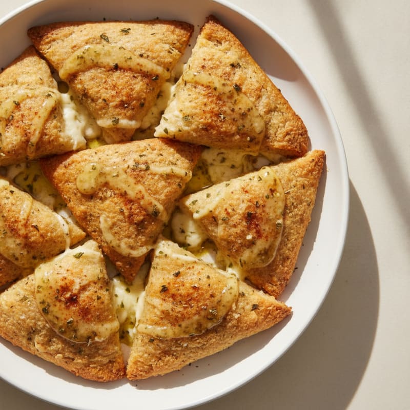 Garlic Herb Mozzarella Almond Triangles