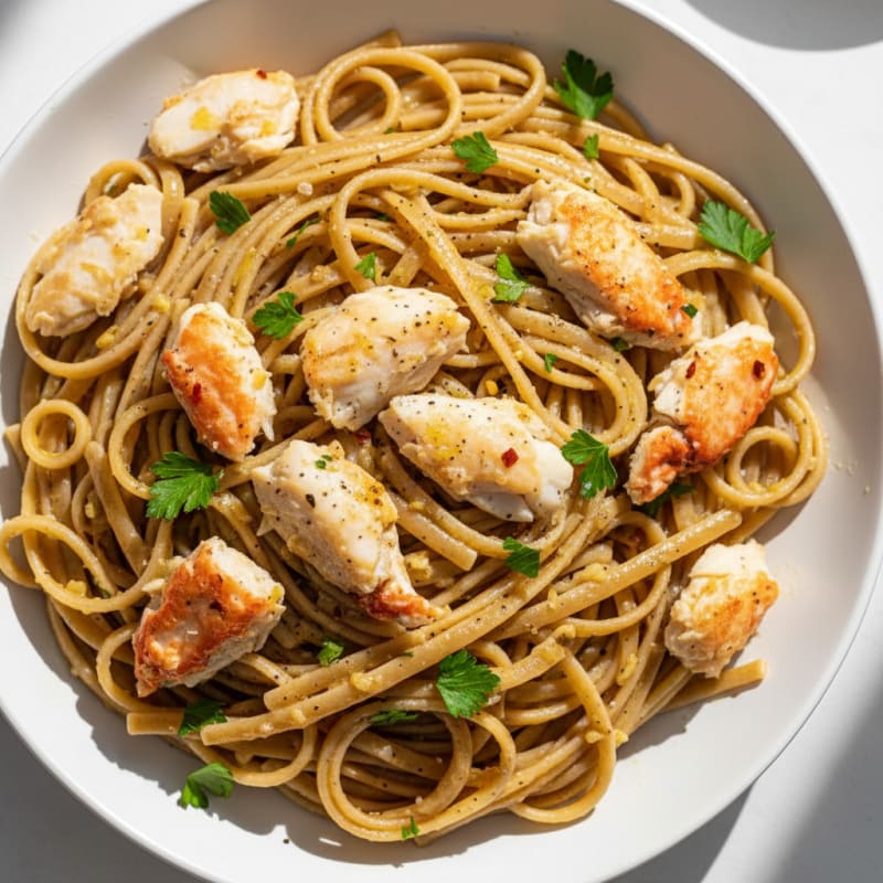 Garlic Butter Crab Linguine
