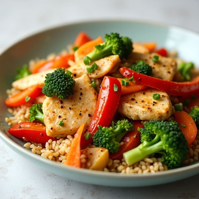 Healthy Chicken and Vegetable Brown Rice Stir-Fry