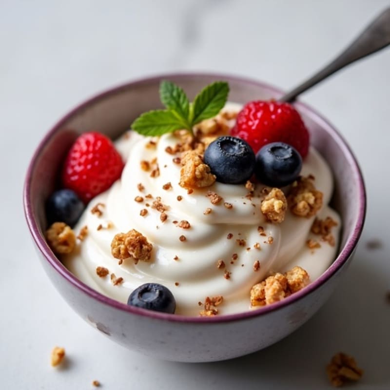 Silky Greek Yogurt Protein Pudding with Chia and Mixed Berries