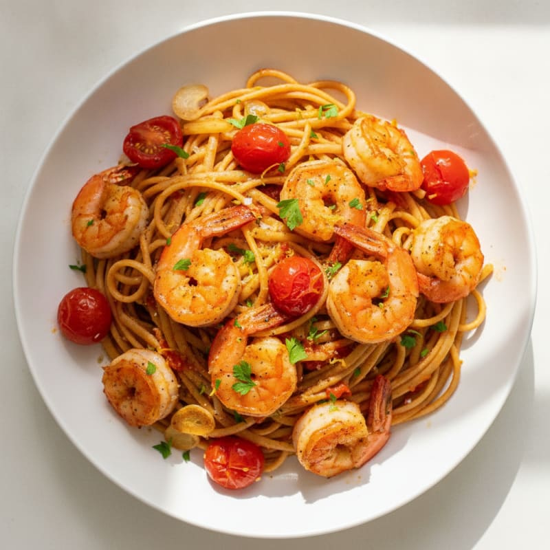 Spicy Calabrian Chili Shrimp Linguine