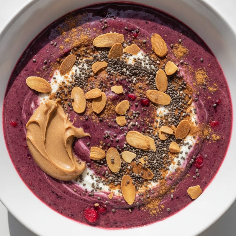 Berry-Almond Protein Smoothie Bowl