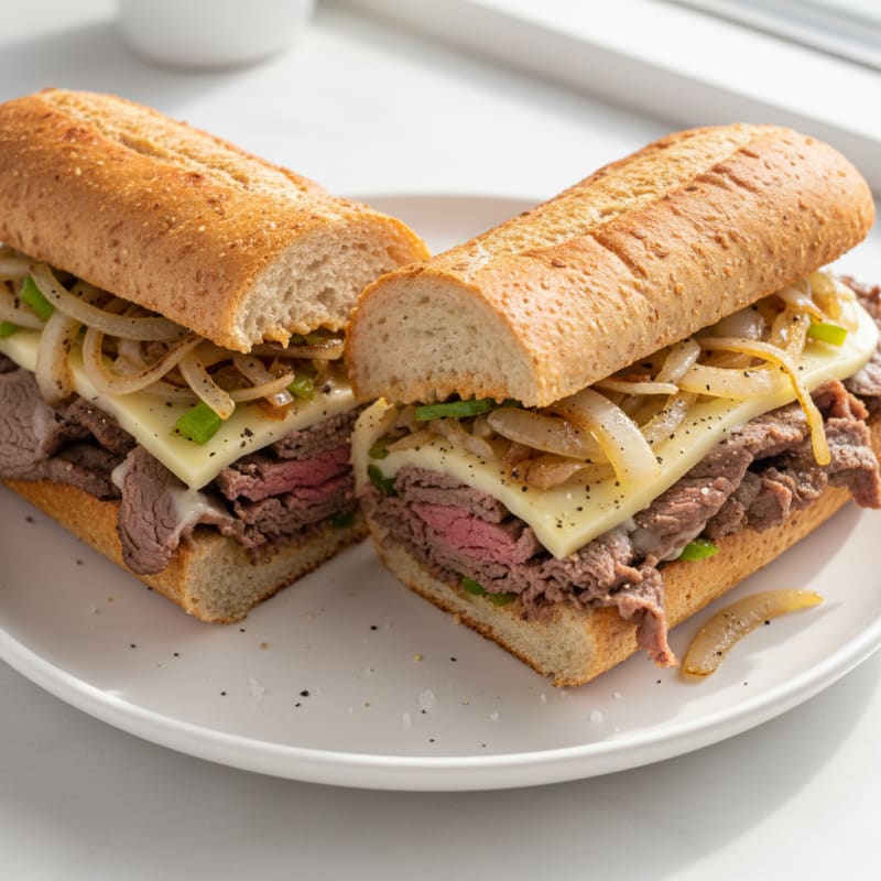 Philly Cheesesteak with Caramelized Onions