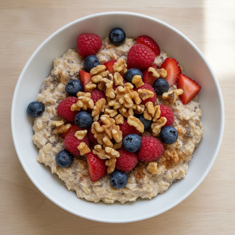 Overnight Oats with Berries and Nuts