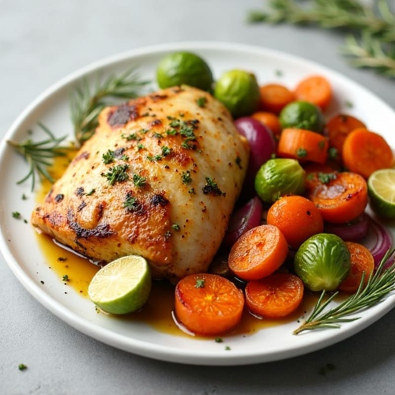 Lemon Herb Roasted Chicken with Crispy Roasted Vegetables