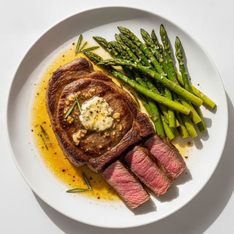 Pan-Seared Rump Steak with Garlic Butter