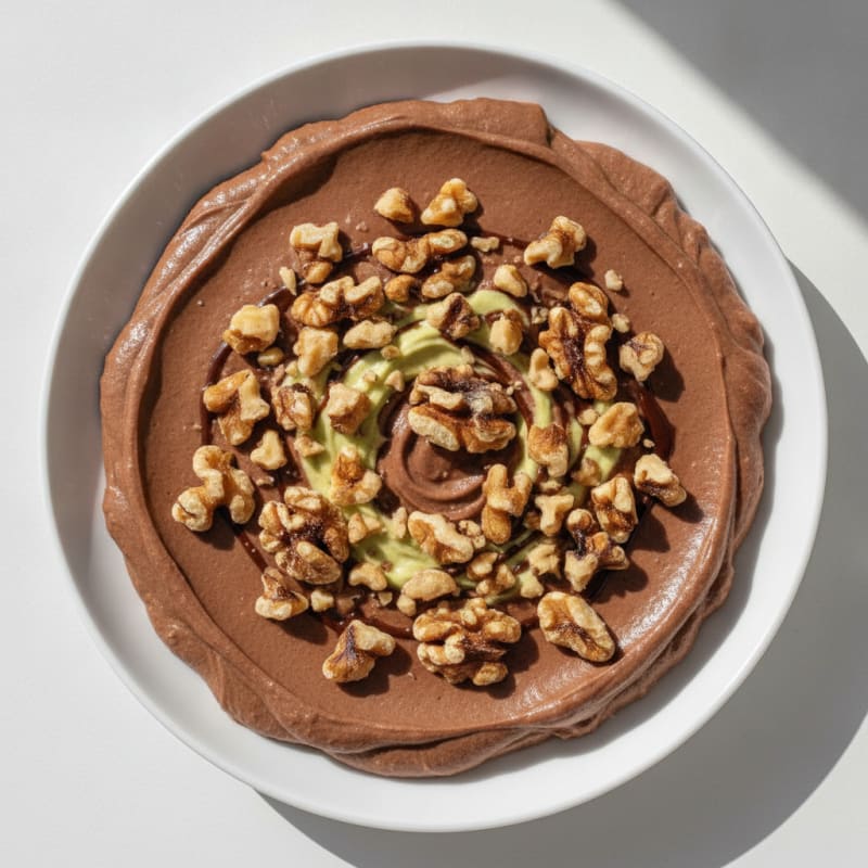 Silky Chocolate Protein Pudding with Crushed Walnuts